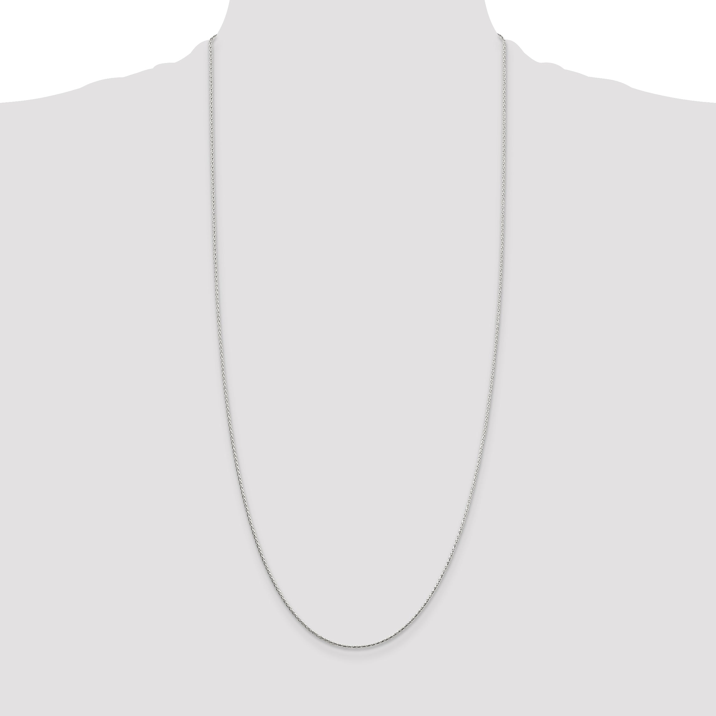 Sterling Silver 1.25mm Diamond-Cut Round Spiga Chain