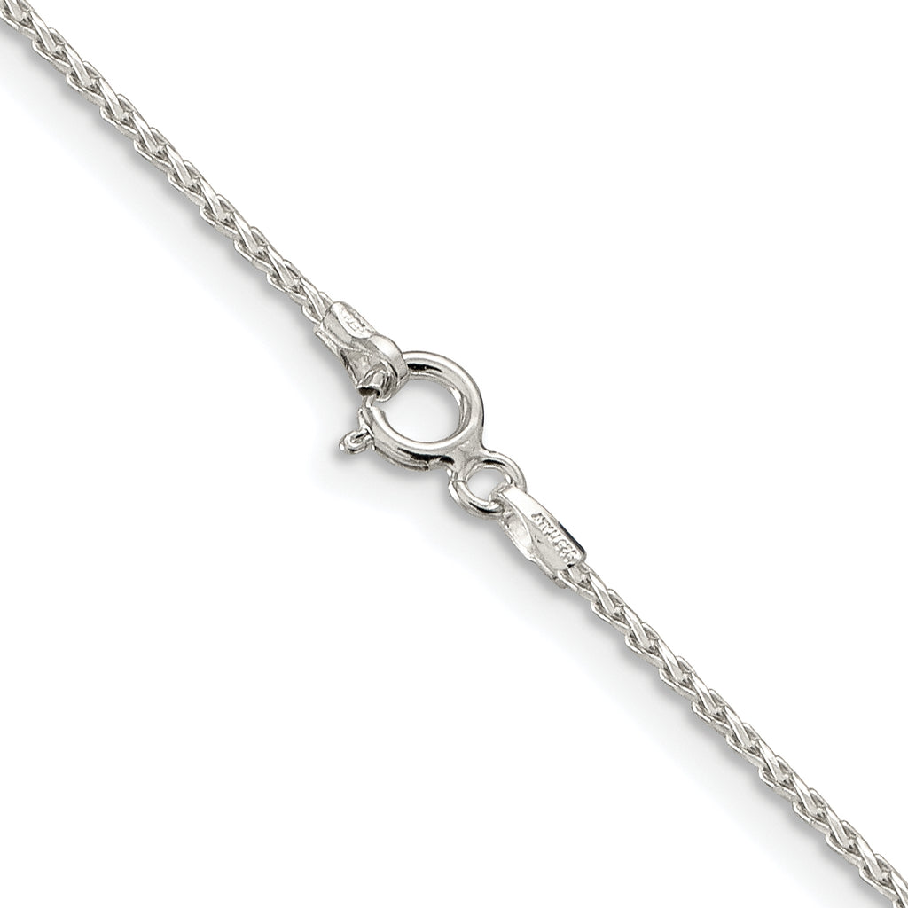 Sterling Silver Rhodium-Plated 1.25mm Diamond-Cut Round Spiga Chain