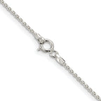 Sterling Silver Rhodium-Plated 1.25mm Diamond-Cut Round Spiga Chain