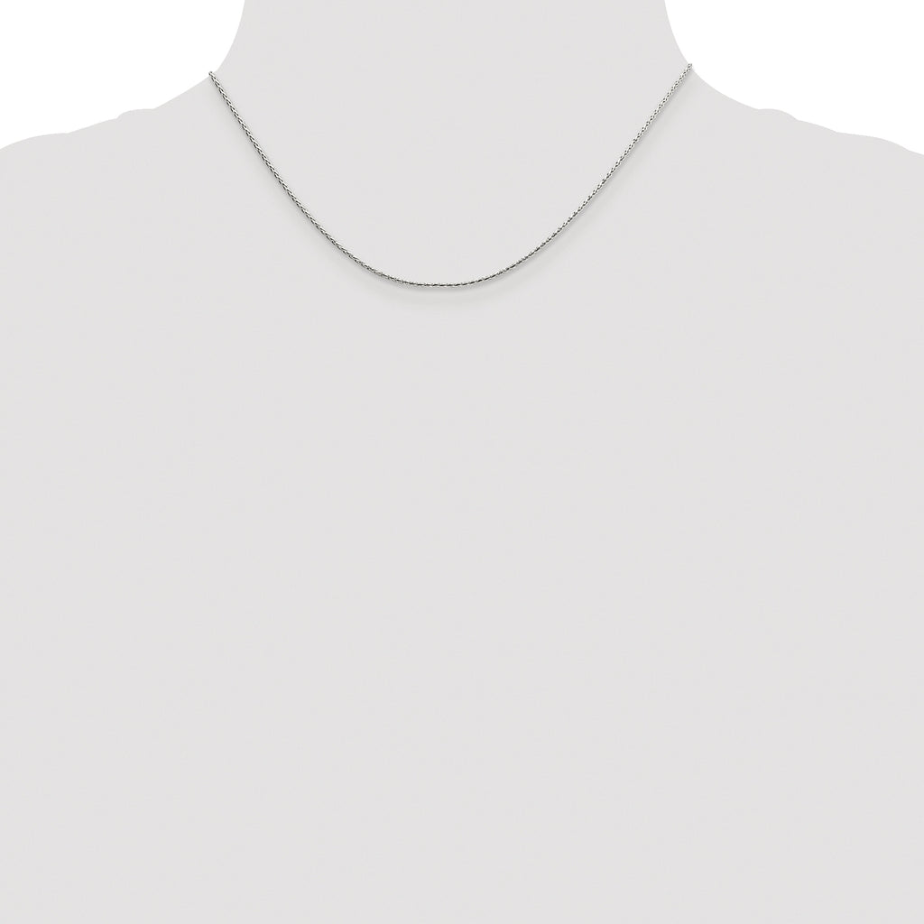 Sterling Silver Rhodium-Plated 1.25mm Diamond-Cut Round Spiga Chain