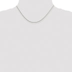 Sterling Silver Rhodium-Plated 1.25mm Diamond-Cut Round Spiga Chain