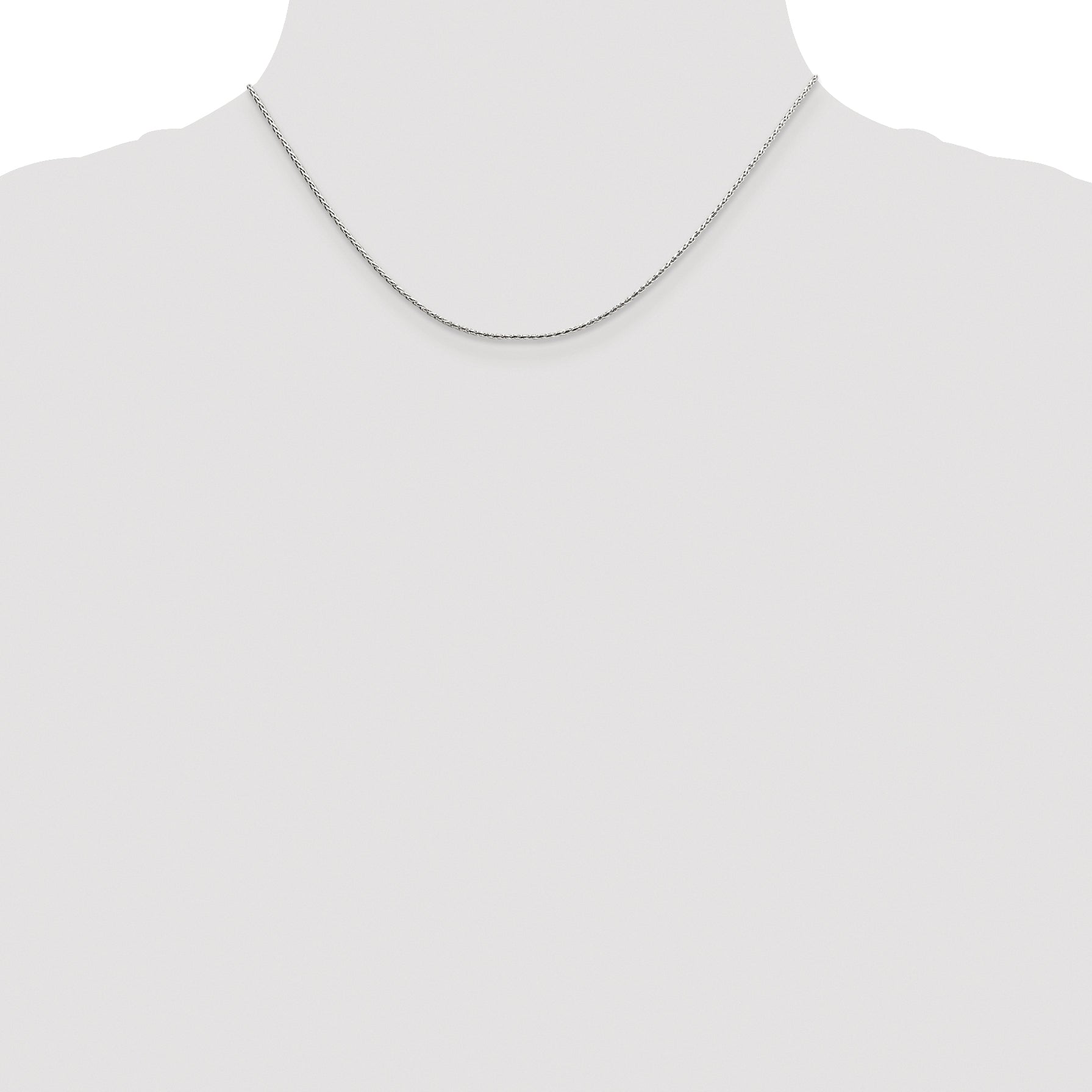 Sterling Silver Rhodium-Plated 1.25mm Diamond-Cut Round Spiga Chain