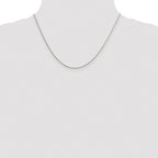 Sterling Silver Rhodium-Plated Diamond-Cut Wheat Chain Necklace 1.25mm
