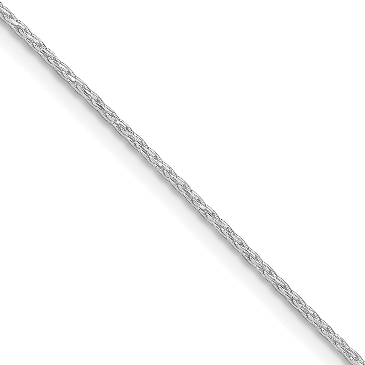 Sterling Silver Rhodium-Plated Diamond-Cut Wheat Chain Necklace 1.25mm Main image