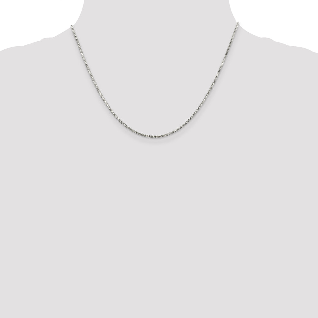 Sterling Silver 1.45mm Diamond-Cut Round Spiga Chain With 2 Inch Extension