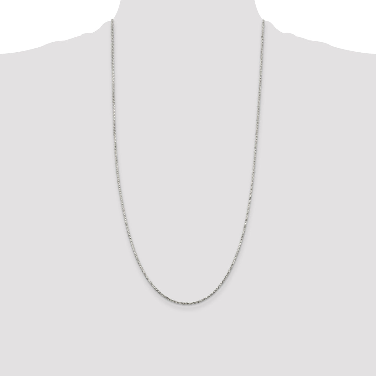 Diamond-Cut Spiga Chain in Sterling Silver, 1.45mm, 7–30 Inch - Sophia Jewelers