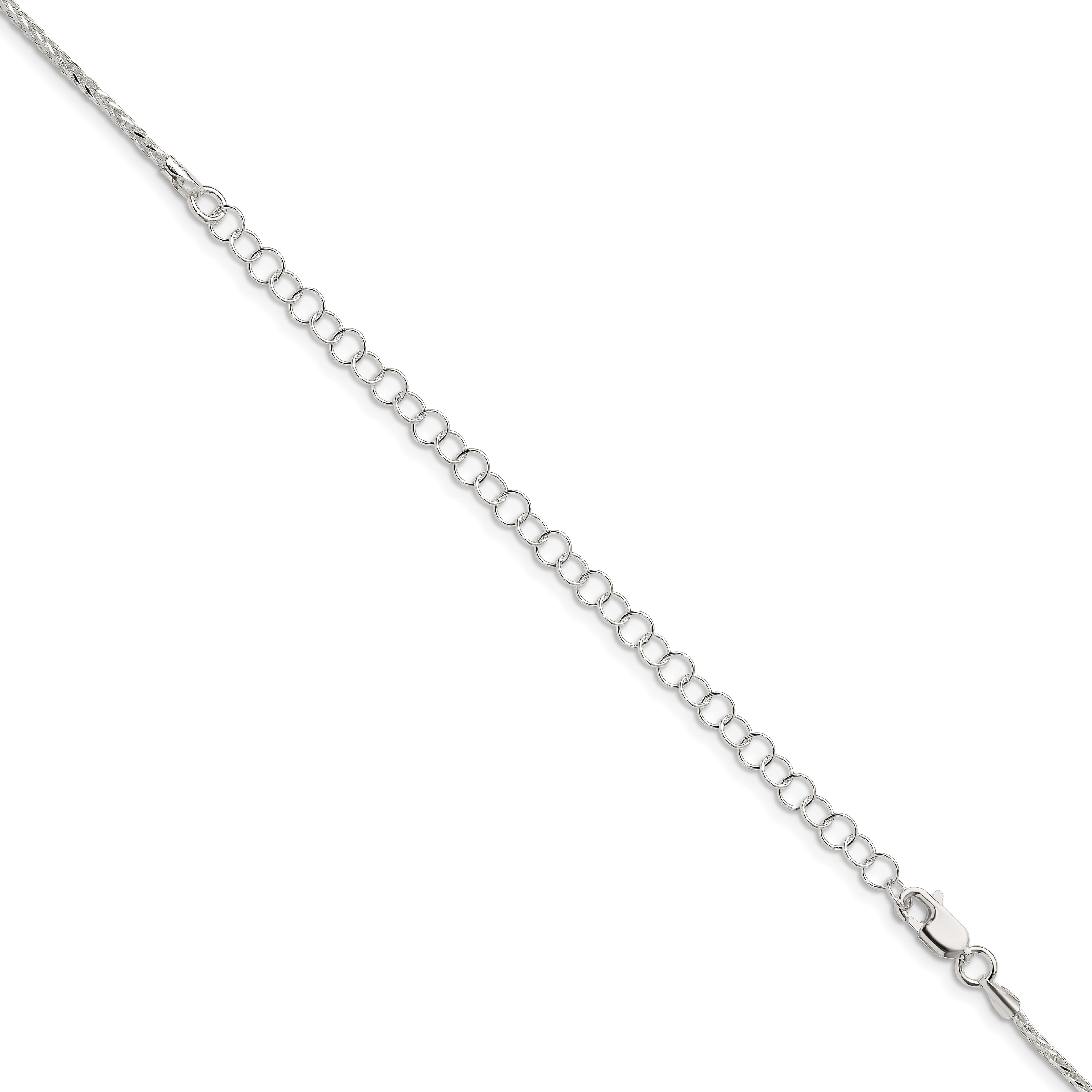 Sterling Silver 1.45mm Diamond-Cut Round Spiga Chain With 2 Inch Extension
