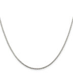 Sterling Silver Rhodium-plated 1.45mm Diamond-cut Round Spiga Chain