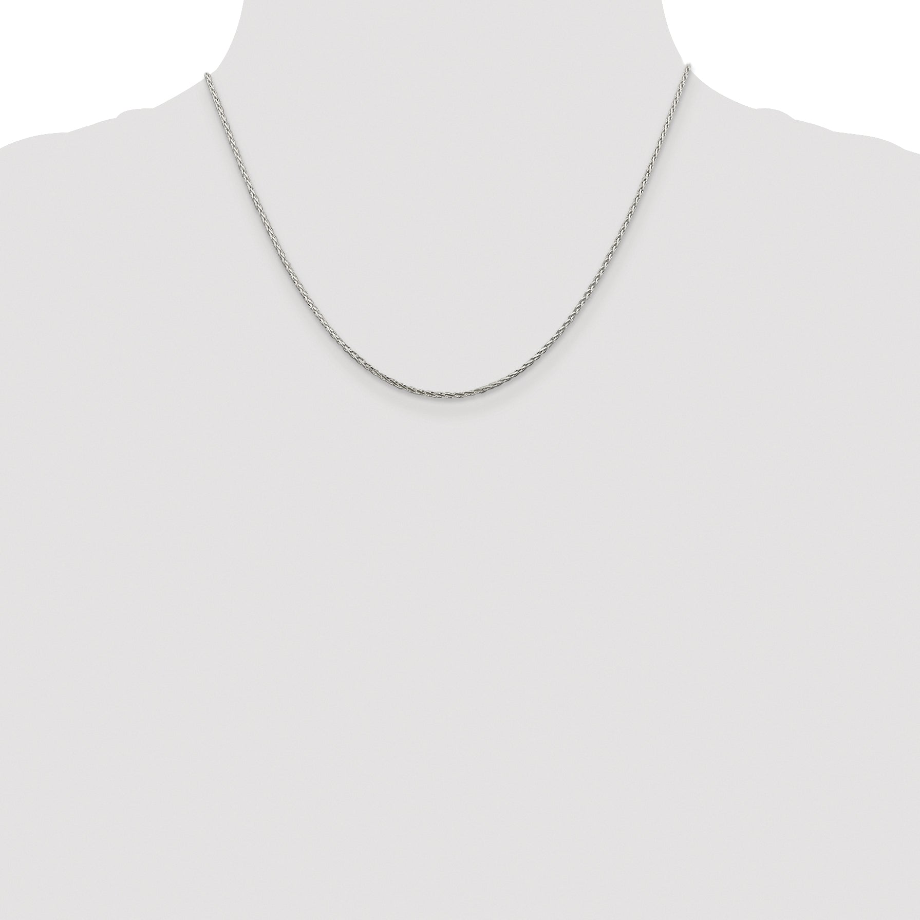 Sterling Silver Rhodium-plated 1.45mm Diamond-cut Round Spiga Chain