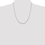 Sterling Silver Rhodium-plated 1.45mm Diamond-cut Round Spiga Chain