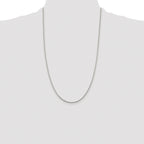 Sterling Silver Rhodium-plated 1.45mm Diamond-cut Round Spiga Chain