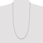 Sterling Silver Rhodium-plated 1.45mm Diamond-cut Round Spiga Chain