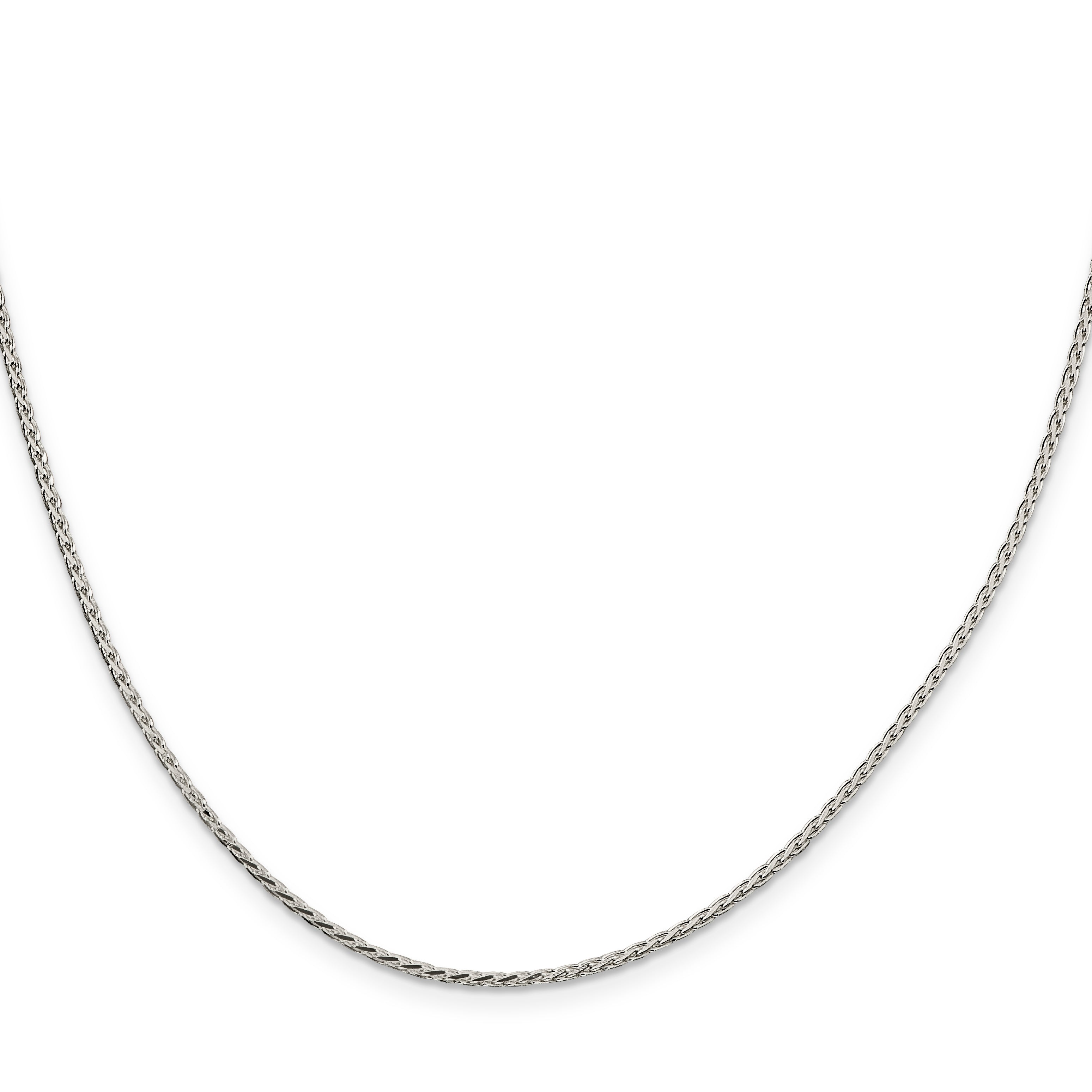 Sterling Silver 1.7mm Diamond-Cut Round Spiga Chain With 2 Inch Extension