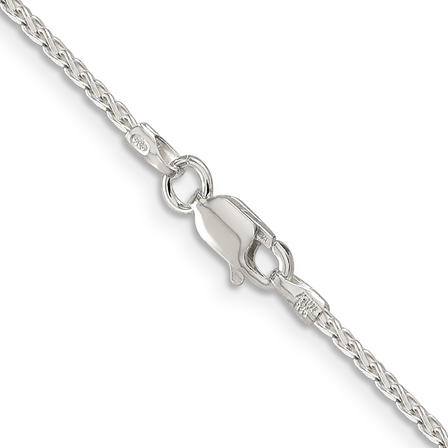 Sterling Silver 1.7mm Diamond-Cut Round Spiga Chain