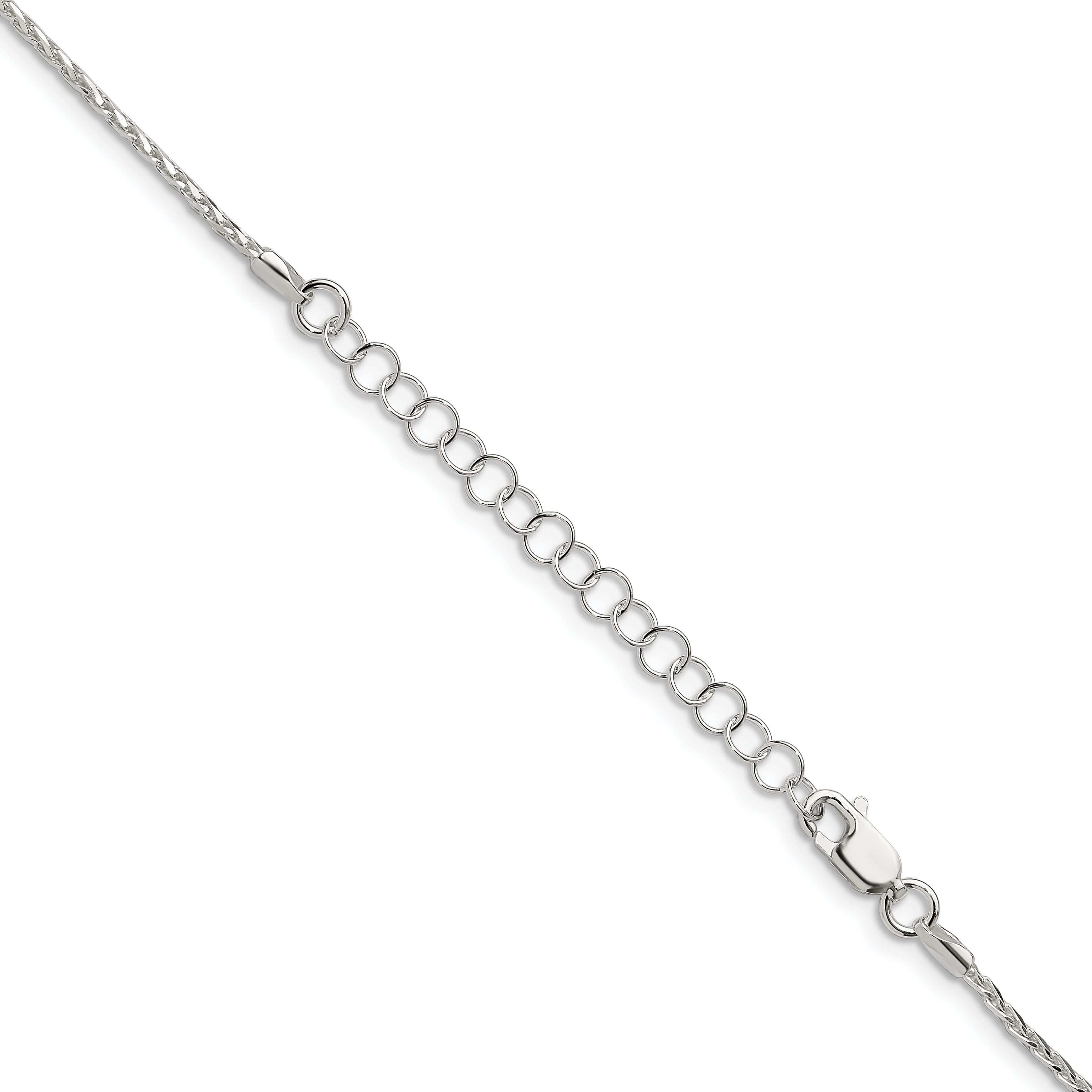 Sterling Silver 1.7mm Diamond-Cut Round Spiga Chain With 2 Inch Extension