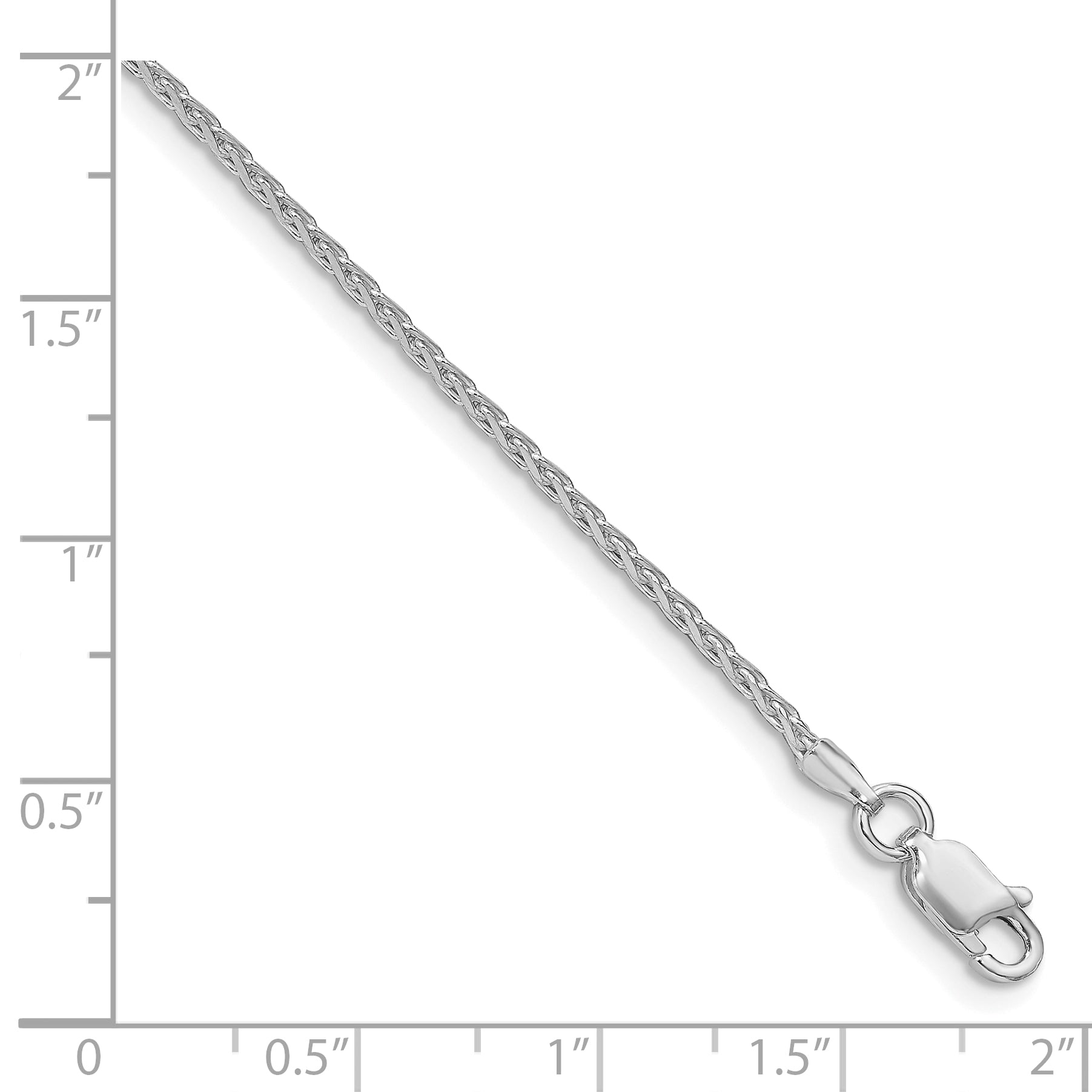 Sterling Silver Rhodium-plated 1.7mm Diamond-cut Round Spiga Chain Secondary image