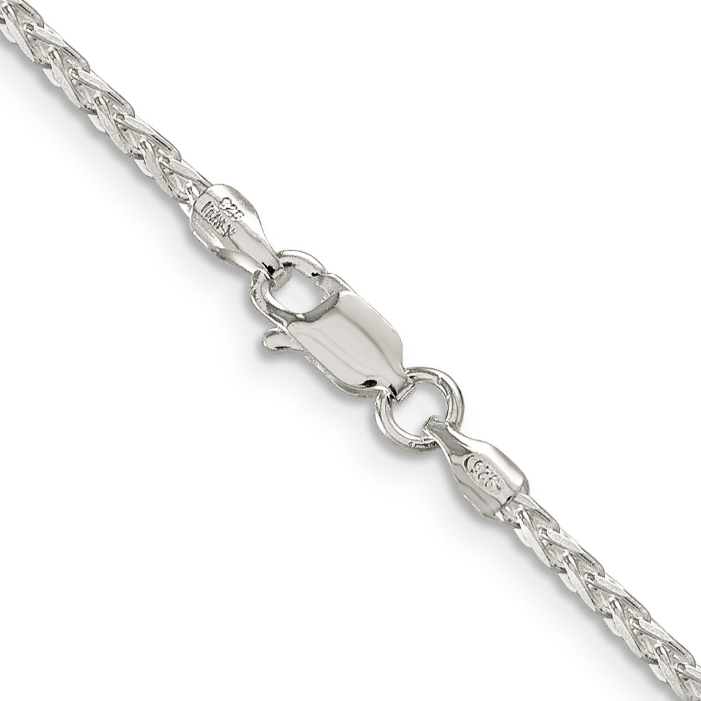Sterling Silver Diamond-Cut Wheat Chain Necklace 2.15mm