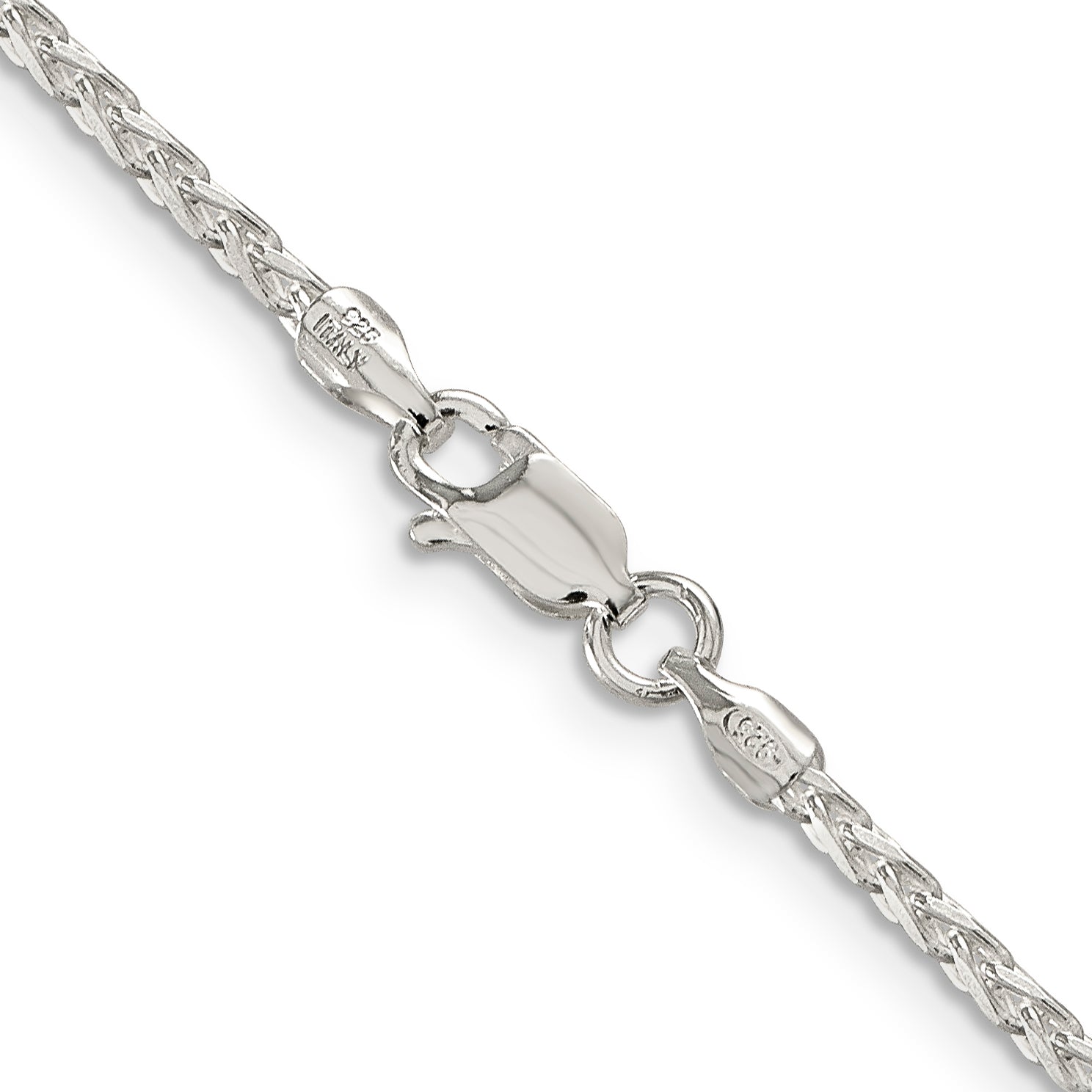 Sterling Silver Diamond-Cut Wheat Chain Necklace 2.15mm