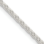 Sterling Silver 2.15mm Diamond-Cut Round Spiga Chain