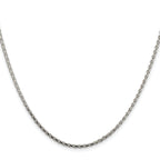 Sterling Silver Rhodium-Plated 2.15mm Diamond-Cut Round Spiga Chain