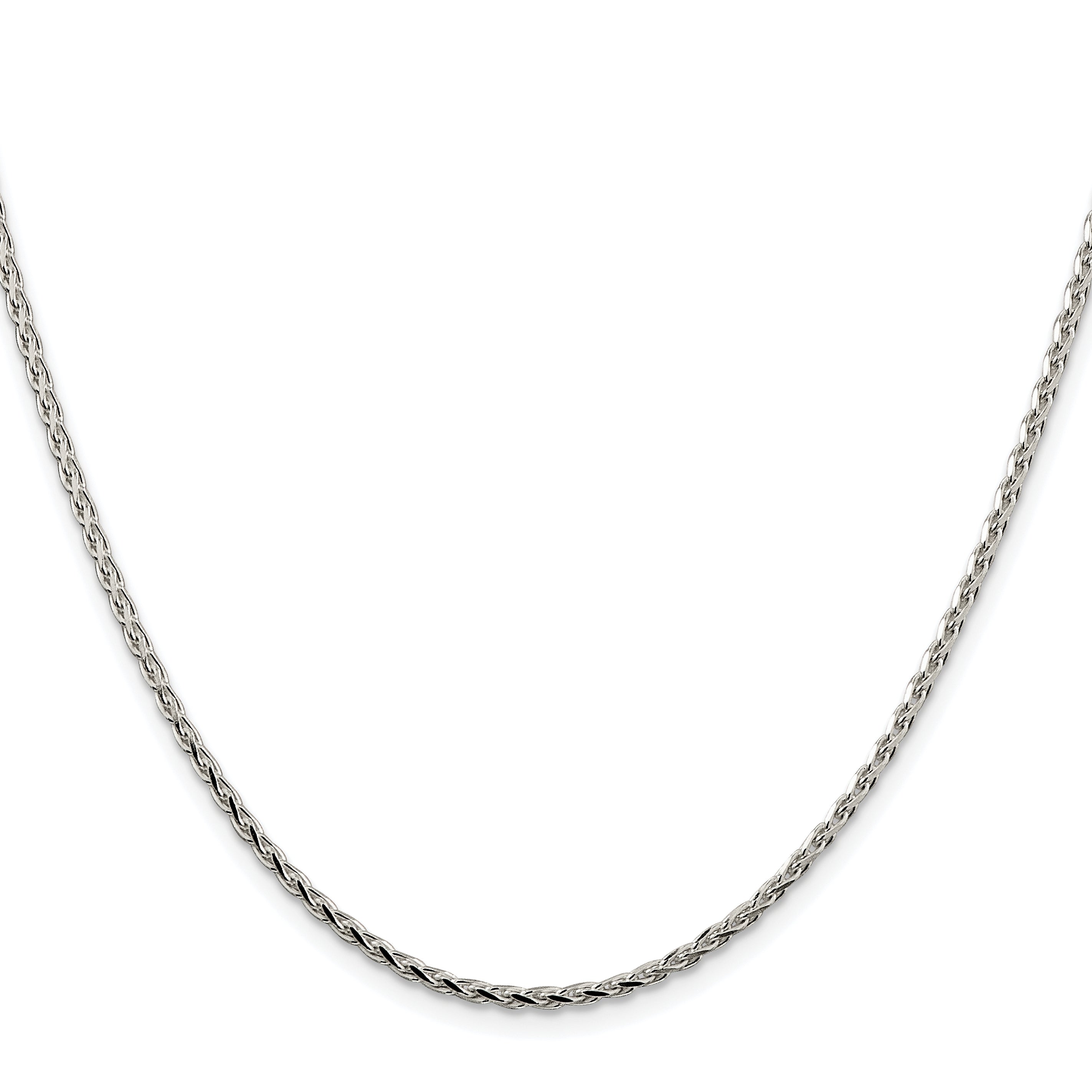 Sterling Silver Rhodium-Plated 2.15mm Diamond-Cut Round Spiga Chain