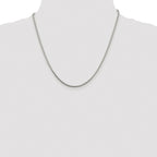 Sterling Silver Rhodium-plated 2.15mm Diamond-cut Round Spiga Chain