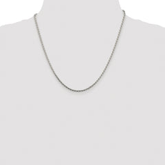 Sterling Silver Rhodium-plated 2.15mm Diamond-cut Round Spiga Chain