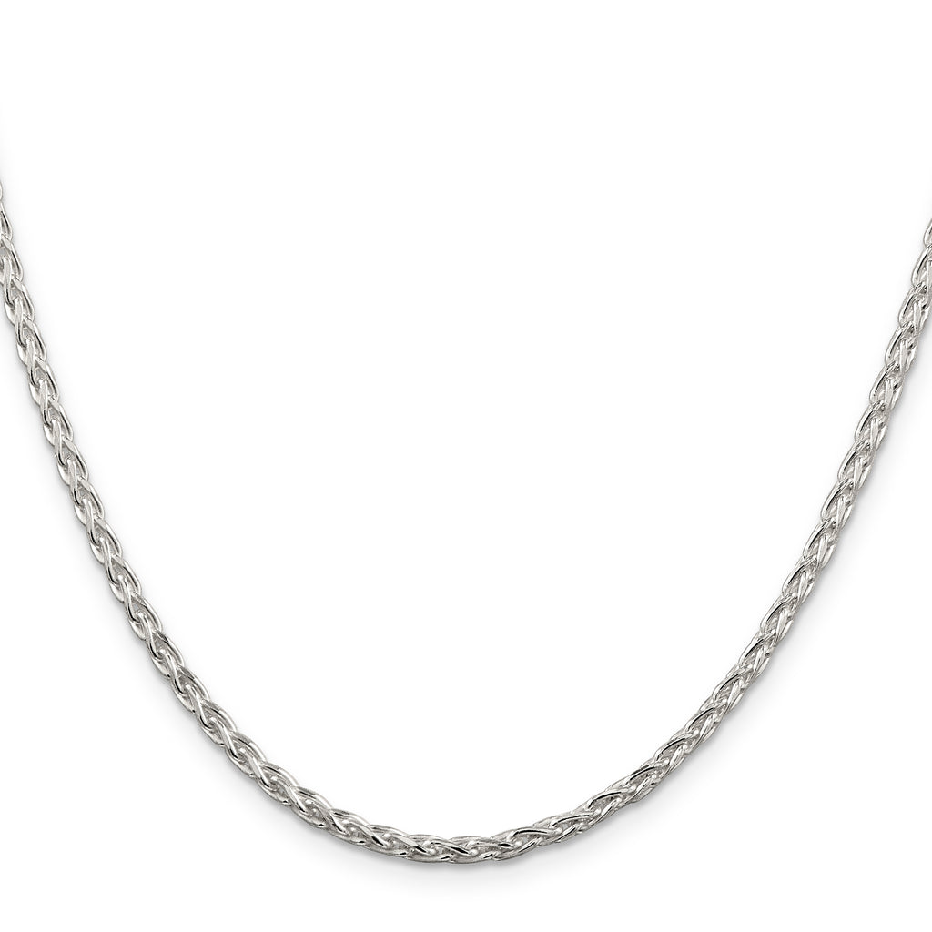 Sterling Silver 2.85mm Diamond-Cut Round Spiga Chain