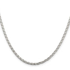 Sterling Silver 2.85mm Diamond-Cut Round Spiga Chain