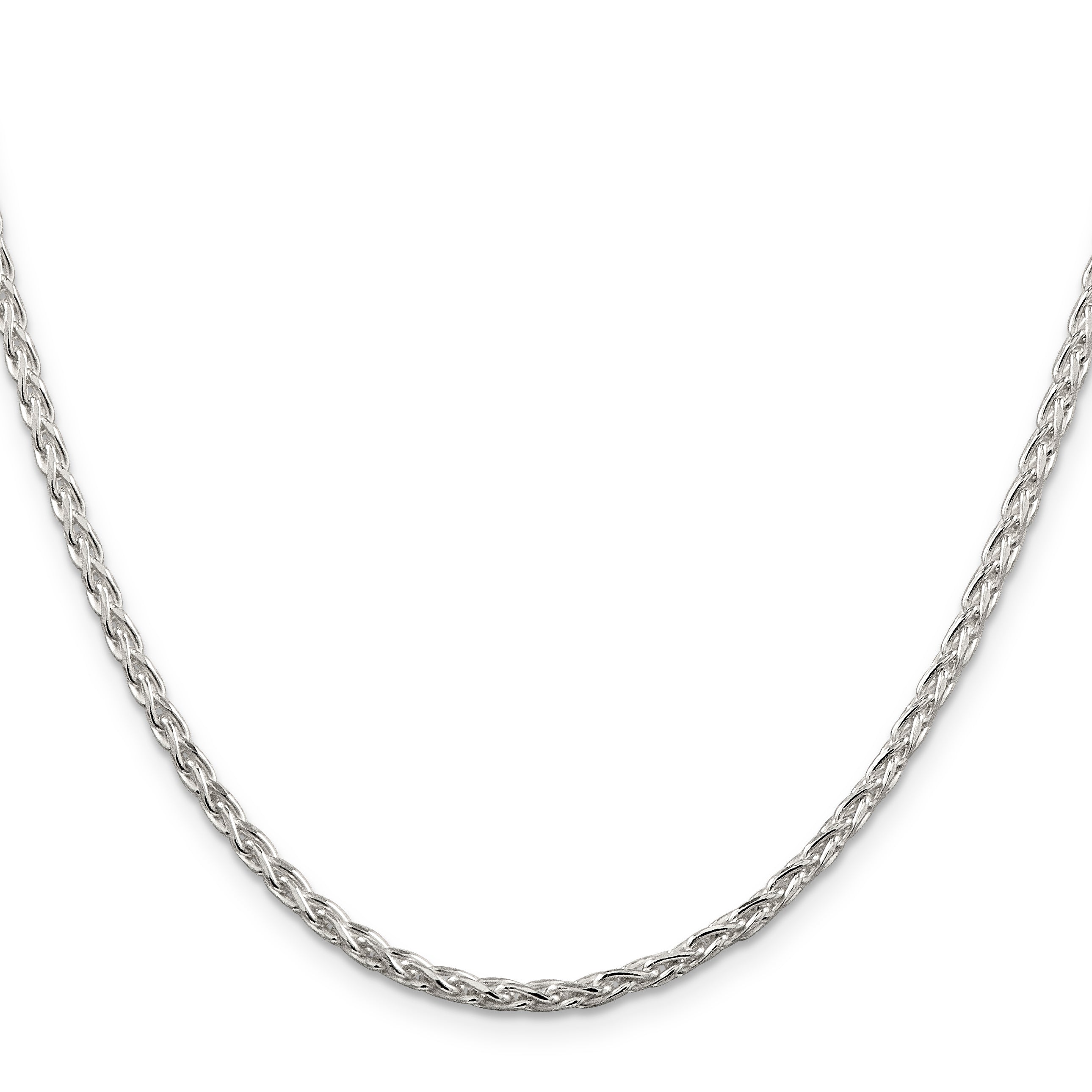 Sterling Silver 2.85mm Diamond-Cut Round Spiga Chain