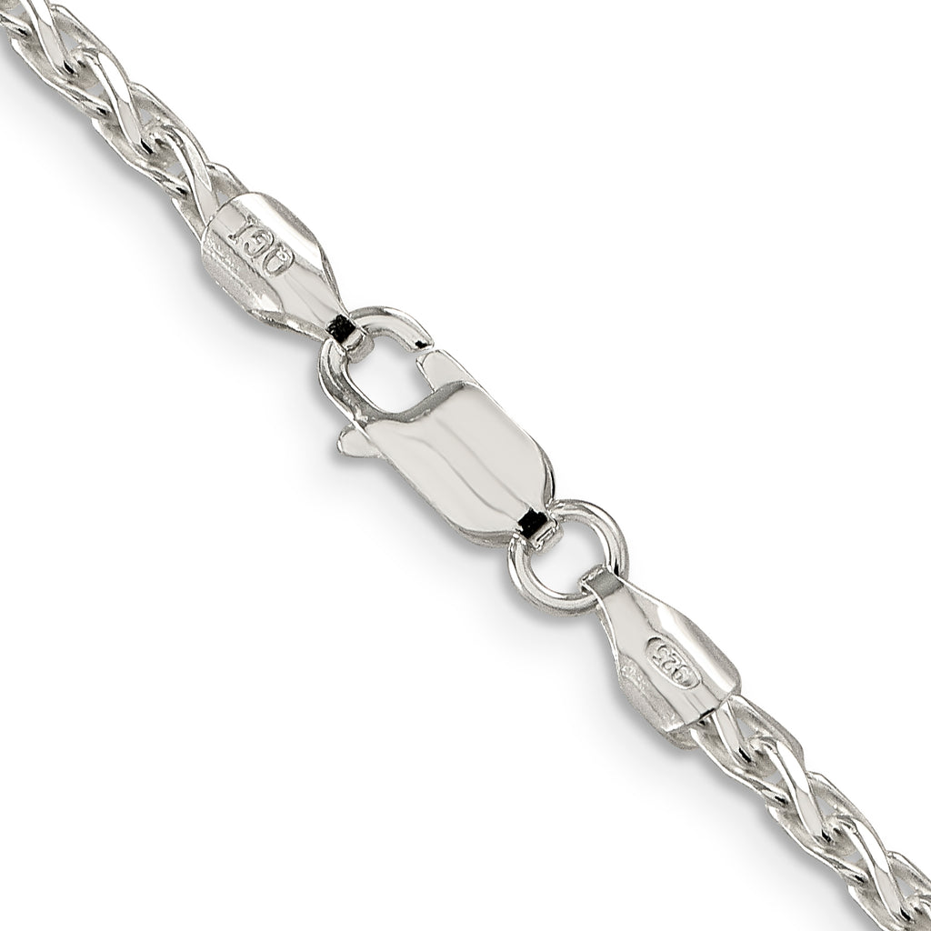 Sterling Silver Diamond-Cut Wheat Chain Necklace 2.85mm