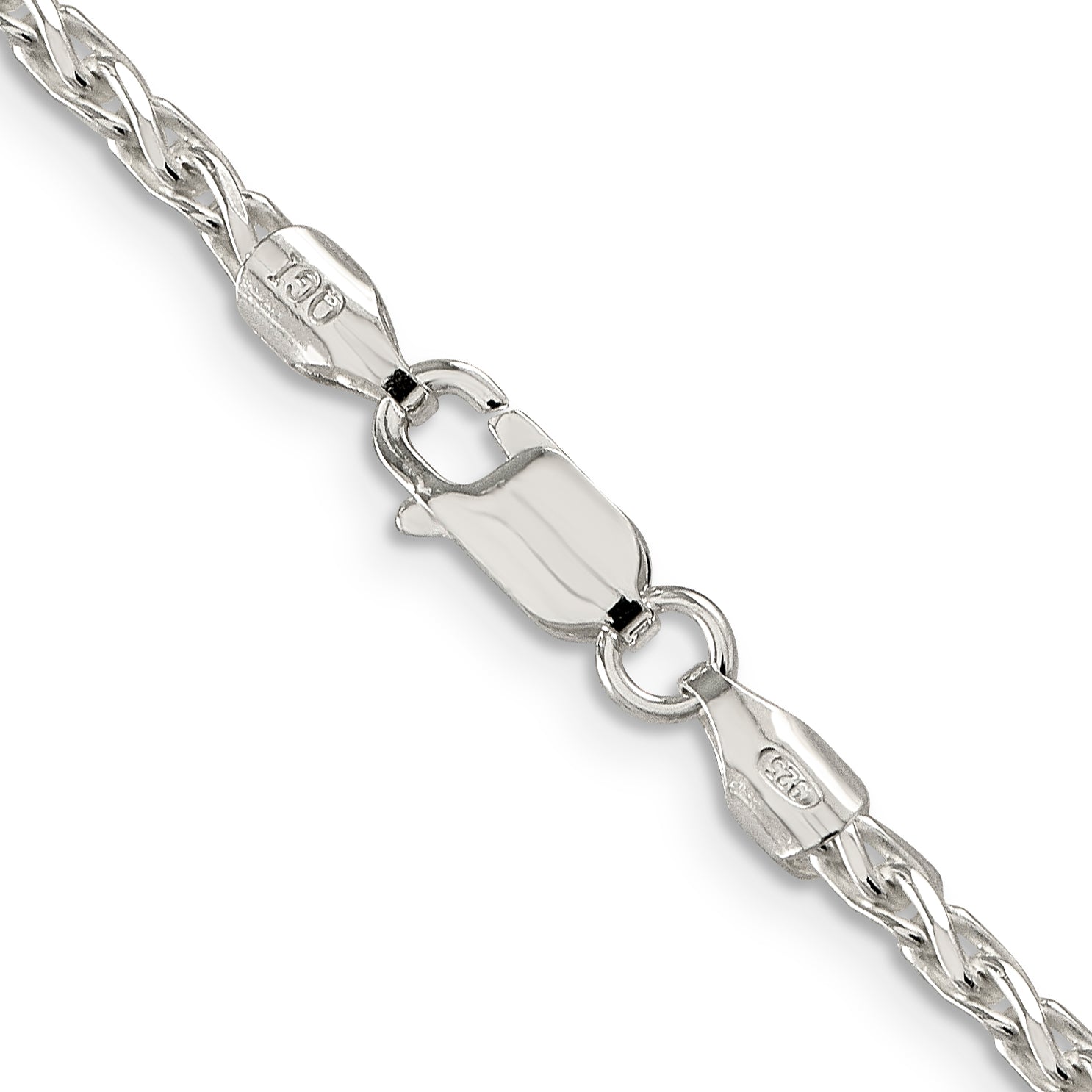 Sterling Silver Diamond-Cut Wheat Chain Necklace 2.85mm