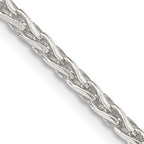 Sterling Silver 2.85mm Diamond-Cut Round Spiga Chain