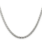 Sterling Silver Diamond-Cut Wheat Chain Necklace 3.5mm