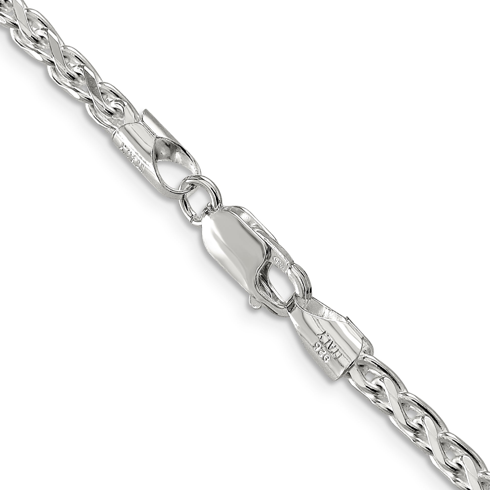 Sterling Silver Diamond-Cut Wheat Chain Necklace 3.5mm