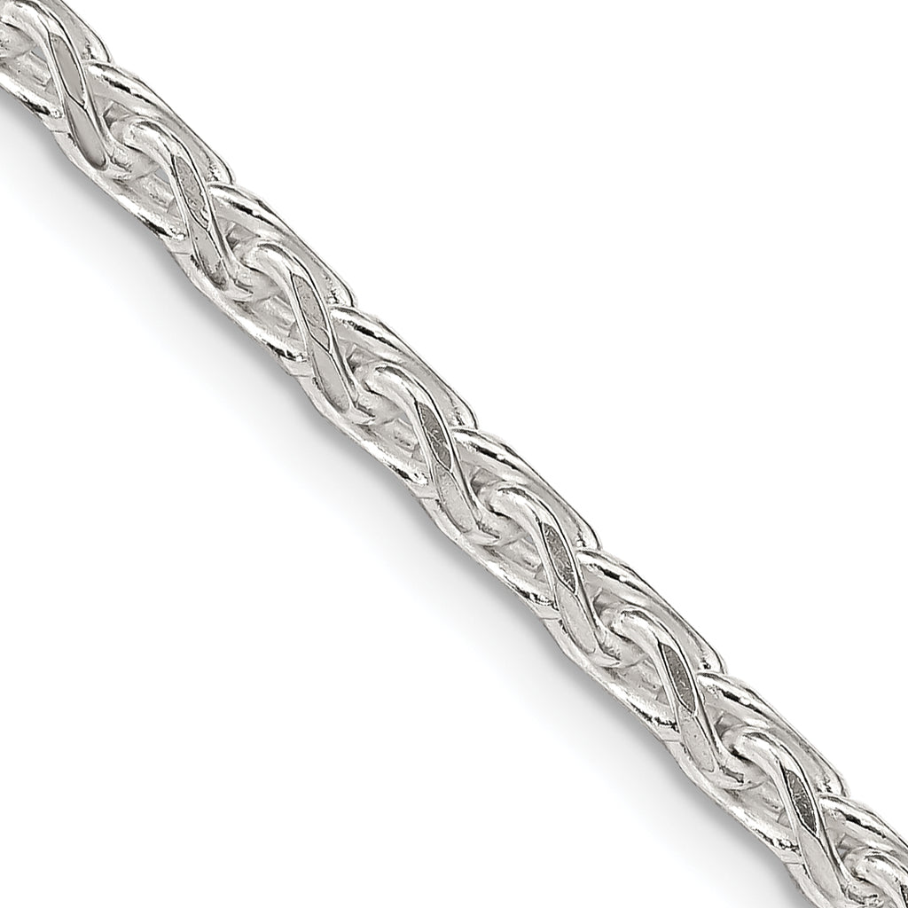 Sterling Silver 3.5mm Diamond-Cut Round Spiga Chain