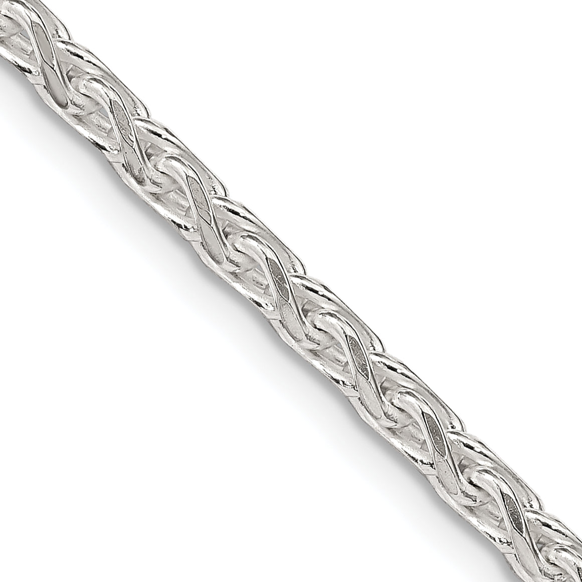 Sterling Silver 3.5mm Diamond-Cut Round Spiga Chain