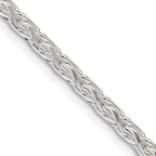 Sterling Silver Diamond-Cut Wheat Chain Necklace 3.5mm