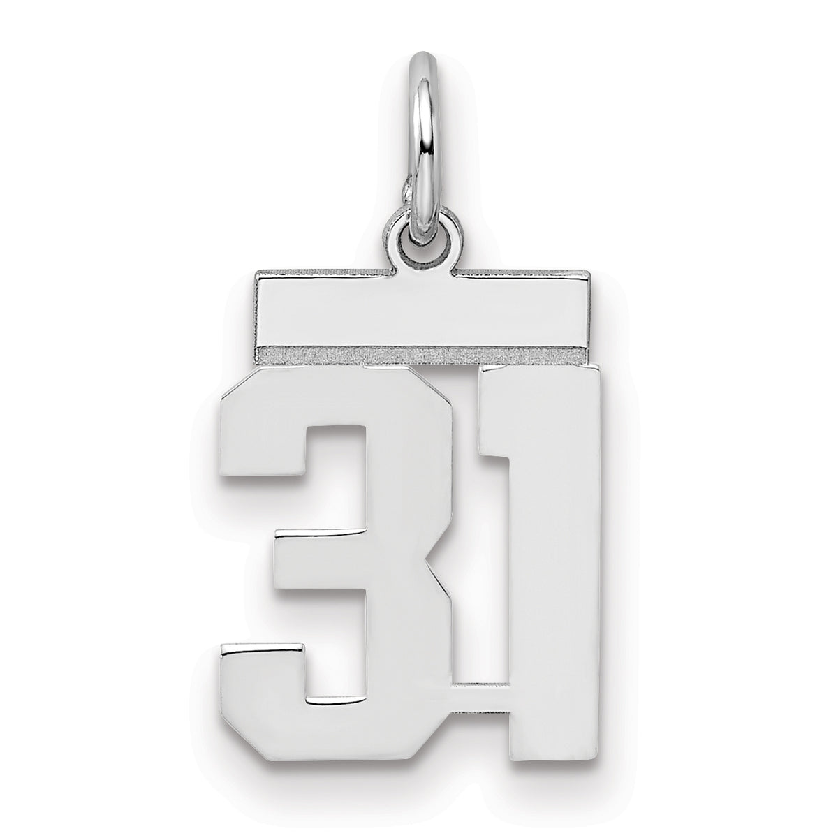 Number 31 Charm in Sterling Silver, 20mm - Sophia Jewelers