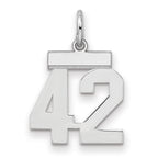 Number 42 Charm in Sterling Silver, 20mm - Sophia Jewelers