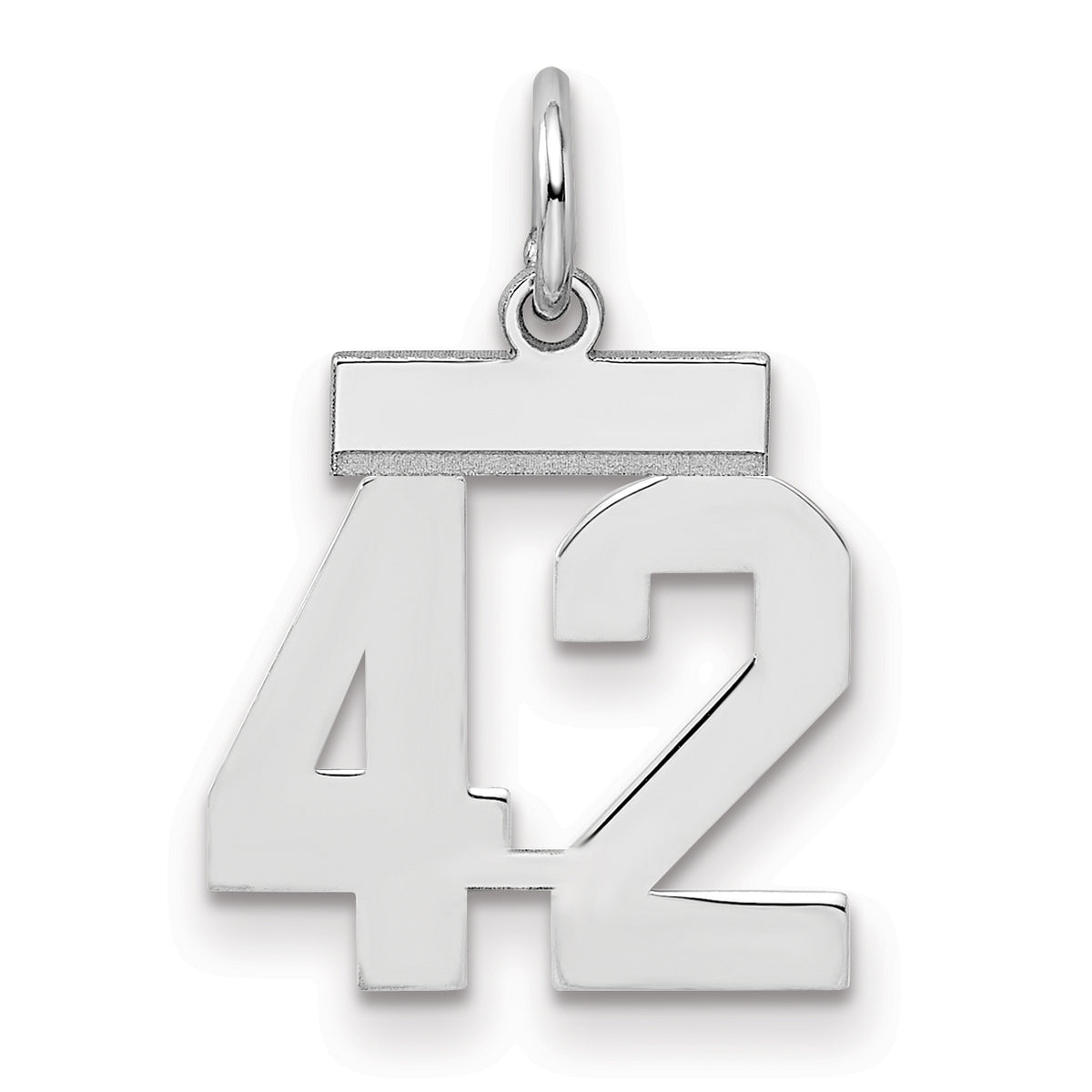 Number 42 Charm in Sterling Silver, 20mm - Sophia Jewelers