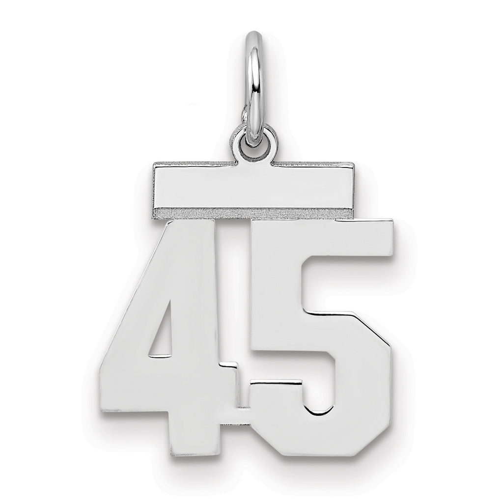Number 45 Charm in Sterling Silver, 20mm - Sophia Jewelers