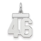 Number 46 Charm in Sterling Silver, 20mm - Sophia Jewelers