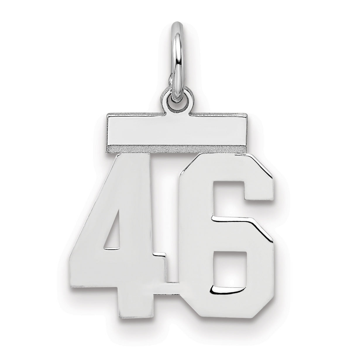 Number 46 Charm in Sterling Silver, 20mm - Sophia Jewelers