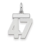 Number 47 Charm in Sterling Silver, 20mm - Sophia Jewelers
