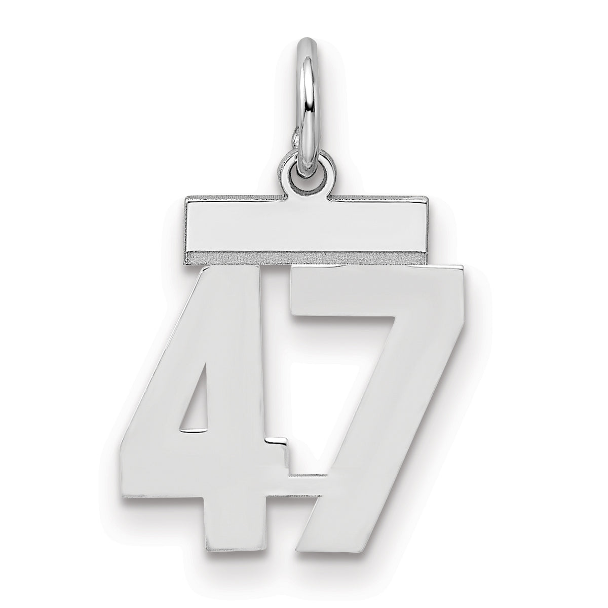 Number 47 Charm in Sterling Silver, 20mm - Sophia Jewelers