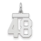 Number 48 Charm in Sterling Silver, 20mm - Sophia Jewelers