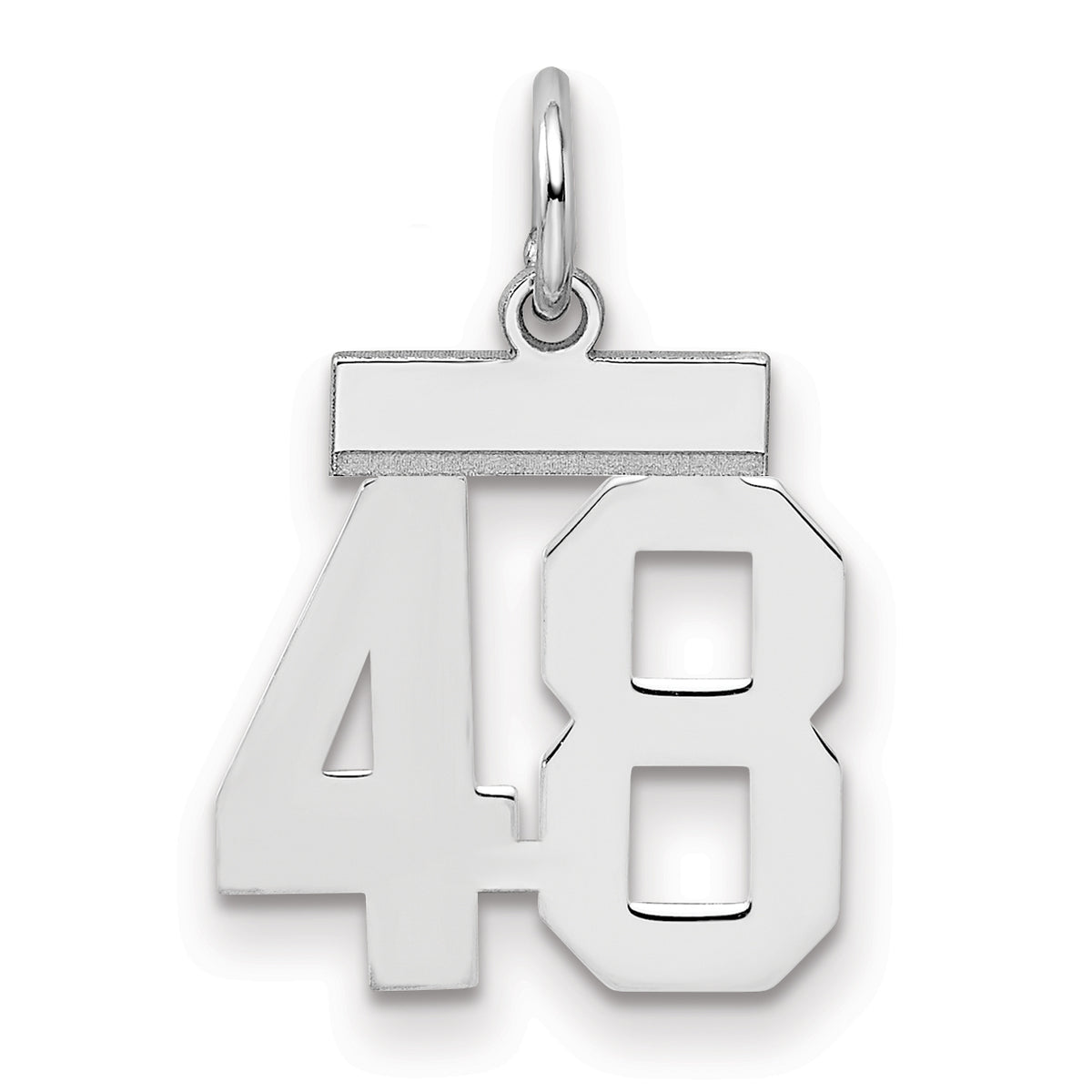 Number 48 Charm in Sterling Silver, 20mm - Sophia Jewelers