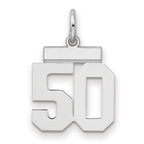 Number 50 Charm in Sterling Silver, 20mm - Sophia Jewelers