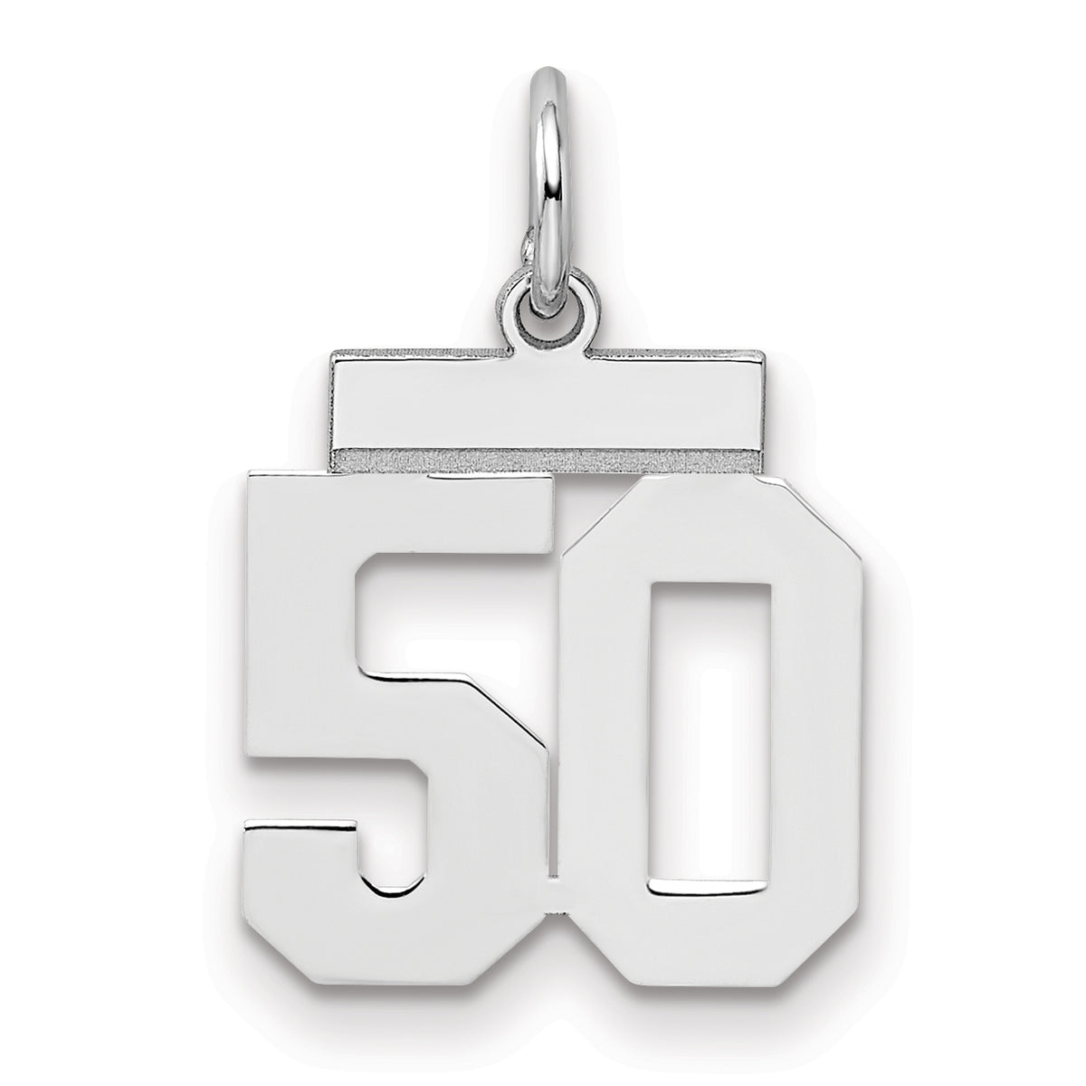 Number 50 Charm in Sterling Silver, 20mm - Sophia Jewelers